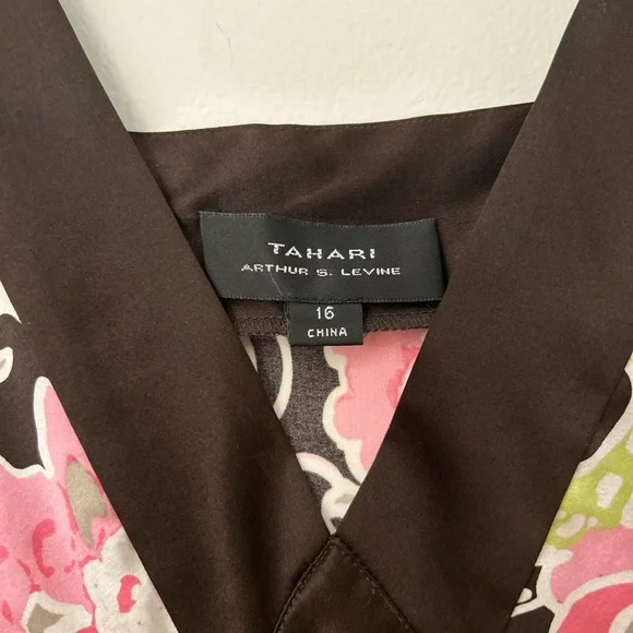 Tahari Silk Floral Sleeveless Dress Y2K Vintage NWT (Size 16) - Picture 2 of 9
